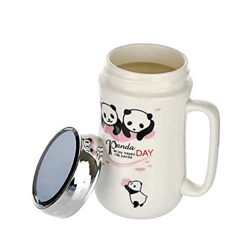 Picture of Ceramic Mug 400ml  tea cup coffee cup coffee mug Panda Ceramic Coffee Mug panda tea cup Glass Mirror Lid mug Glass Mirror Lid cup